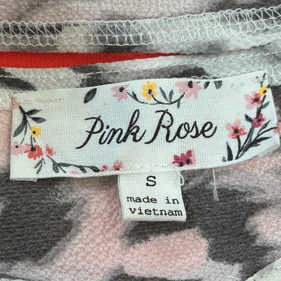 PINK ROSE SPAGHETTI STRAP V-NECK BUTTON FRONT‎ LEOPARD CAMI TANK MULTI SMALL EUC - Picture 9 of 11